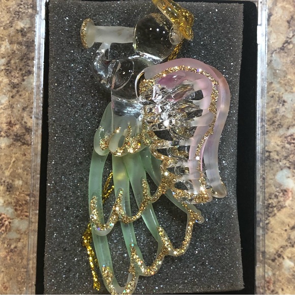 Unique Treasures Hand Made, Hand Spun Multi-Color Glass Angel Ornament - Picture 8 of 11